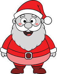 Merry Christmas Santa, Cheerful Christmas, Santa Cartoon Face Vector