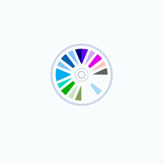 Colorful CD or DVD icon. Vector illustration.