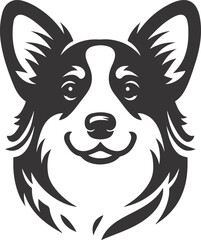 Pembroke Welsh corgi dog silhouette vector design