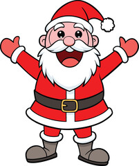 Merry christmas santa cheerful cartoon face vector illustration