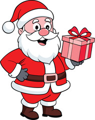 Merry christmas santa cheerful cartoon face vector illustration