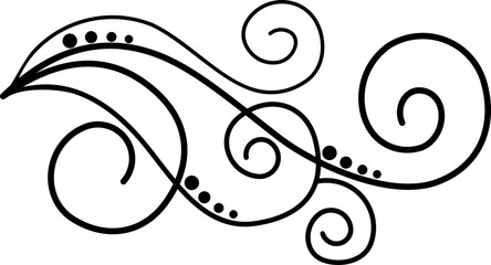Black Swirl Line Art Ornament