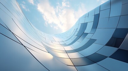 low angle of a building wave close up : Generative AI