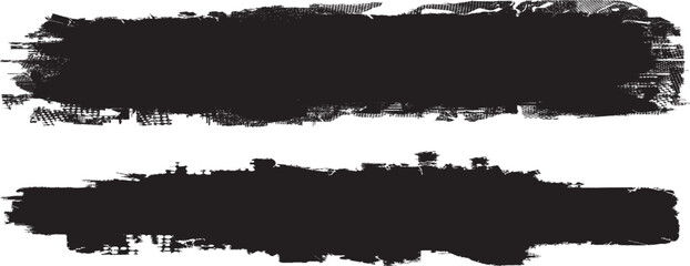 Brush paint .Grunge Paint Roller . Vector brush Stroke . Grunge banner . Black stripe with rough edges. paintbrush design element . Gradient brush . Bulge line . Distress, grungy strokes