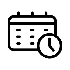 Clock and Calendar, Time Administration Sign, Event Calendar Symbol, Fixed Time and Date Icon
