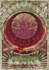 red art-nouveau background