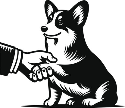 recommend clip art: Pembroke Welsh corgi dog silhouette vector design