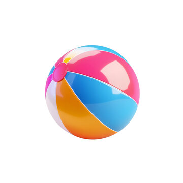 recommend clip art:  Colorful beach ball 3d icon cartoon style on white and transparent background.