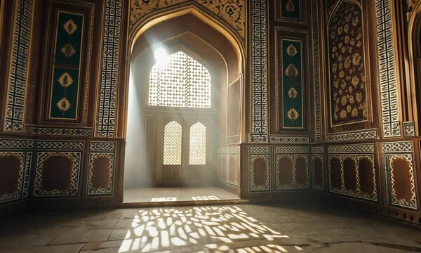Sunlight Streaming Through an Ornate Archway