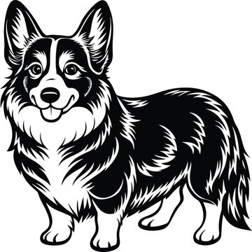 recommend clip art: Pembroke Welsh corgi dog silhouette vector design