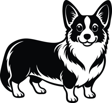 recommend clip art: Pembroke Welsh corgi dog silhouette vector design