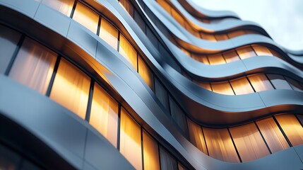 A facade with wavy lines of a residential picture