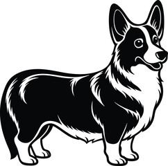 Fototapeta premium Pembroke Welsh corgi dog silhouette vector design