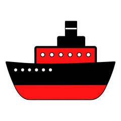 Minimalist boat on waves silhouette icon vector design, perfect for nautical or marine-themed projects. Ideal for logos, graphic illustrations, and stylish, modern designs related to sea and boating.