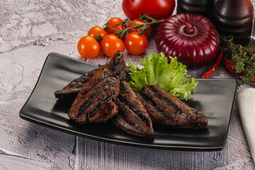 Grilled diet beef liver steak
