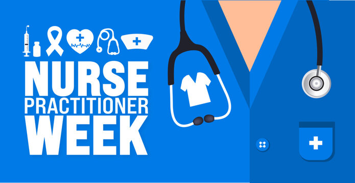 Nurse Practitioner Week or NP Week background or banner design template is observed every year in November. Holiday concept. Template for card, poster, placard, template.