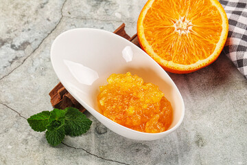 Tasty homemade Orange jam in the bowl