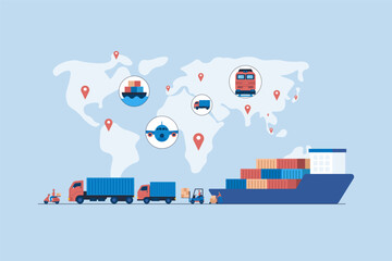 Multi Modal Transportation System for Enhanced Supply Chain Efficiency and Seamless Global Logistics Solutions. Optimized Freight and Distribution Operations.