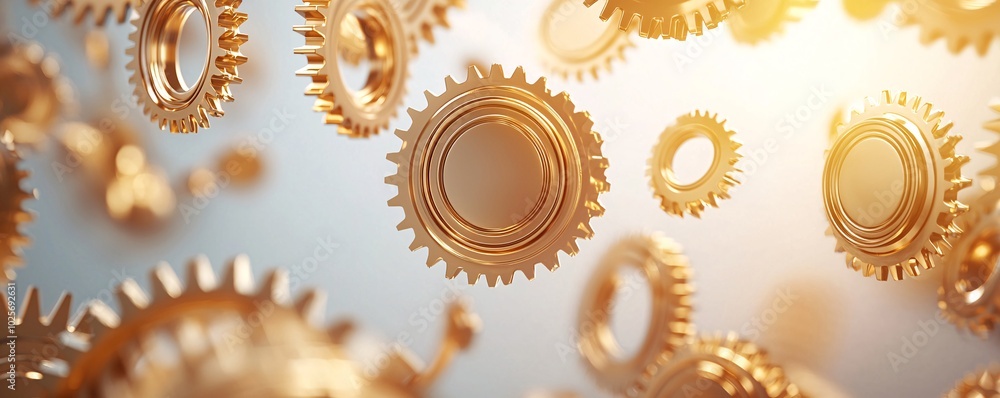 Aufkleber a wide-angle shot of golden gears in motion, representing the intricate workings of time. the scene 