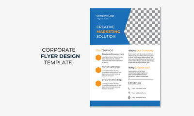 Creative business flyer template, corporate flyer design, business brochure flyer design a4 template.