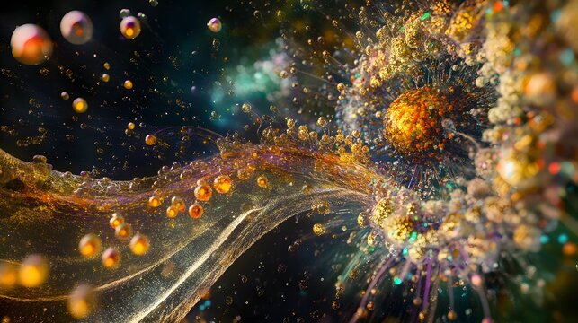 15. A holographic representation of a human pancreas cell secreting insulin