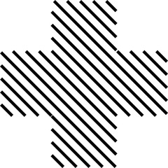 Cross striped object shape design element vector