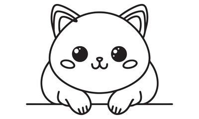 Cute little cat baby kawaii character icon vector illustration design