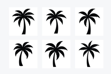 Tropical palm trees vector illustration perfect for digital products. Ideal for beach, summer, and island-themed designs, bringing a serene and exotic vibe to your artwork or project.