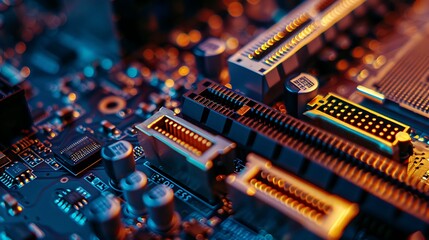 analog output video input vga connector on the computer motherboard close up