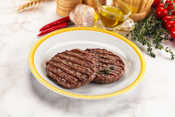 Grilled beef cutlet for burger