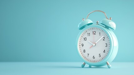 alarm clock on blue.