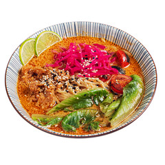 japanese miso soup isolated on white