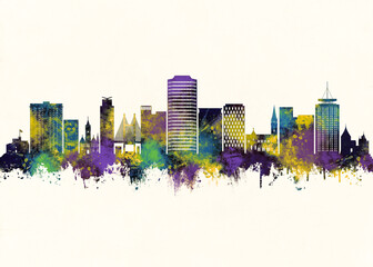 Cardiff City Skyline. Cityscape Skyscraper Buildings Landscape City Background Modern Art Architecture Downtown Abstract Landmarks Travel Business Building View Corporate © Towseef Dar