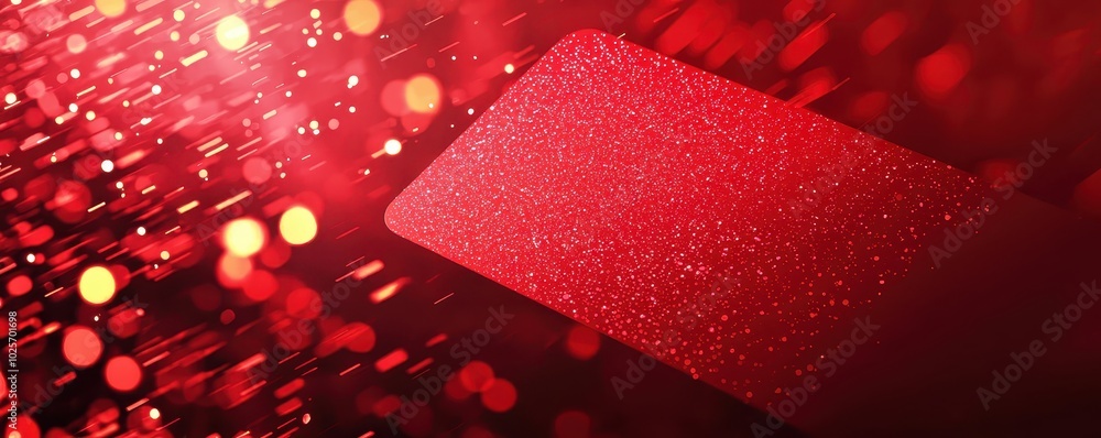 Poster abstract red background with sparkling particles and a textured surface. festive and vibrant concept
