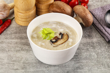 Delicous mushroom champignon cream soup