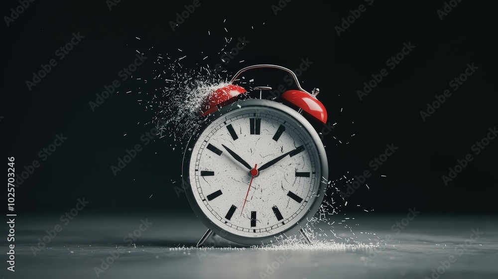 Poster a clock stuck at the same time, representing the inability to progress.