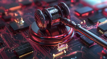 Digital Gavel Symbolizing Law and Technology