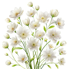 White Coreopsis Isolated on White Background Beautiful Coreopsis Flower