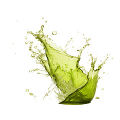 A dynamic splash of green liquid captures the essence of movement and energy in a still moment