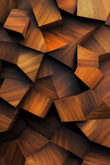 Wooden pattern. Elegant luxury 3d geometric wood wallpaper