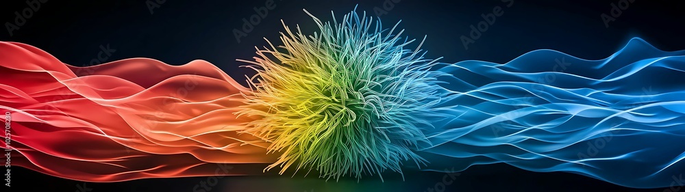Poster colorful abstract design with dynamic shapes and textures