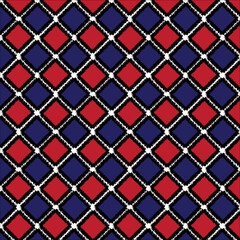 Red and blue geometric seamless pattern