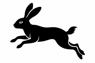 Jumping Bunny Silhouette, Running Rabbit Silhouette Vector