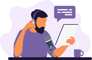 Man Podcast Illustration