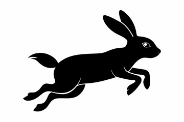 Jumping Bunny Silhouette, Running Rabbit Silhouette Vector