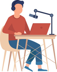 Man Podcast Illustration