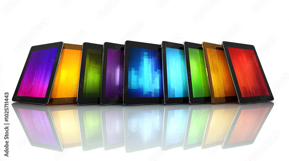 Poster set of tablet computers