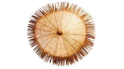 Straw Beach Umbrella. Isolated on white background