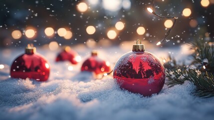 The Red Christmas Ornament Scene