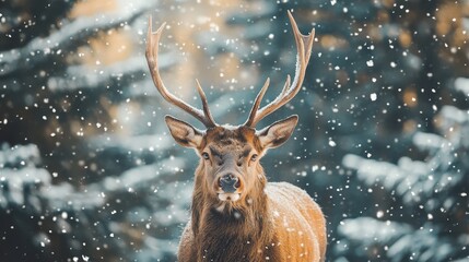 The Deer in Winter Wonderland